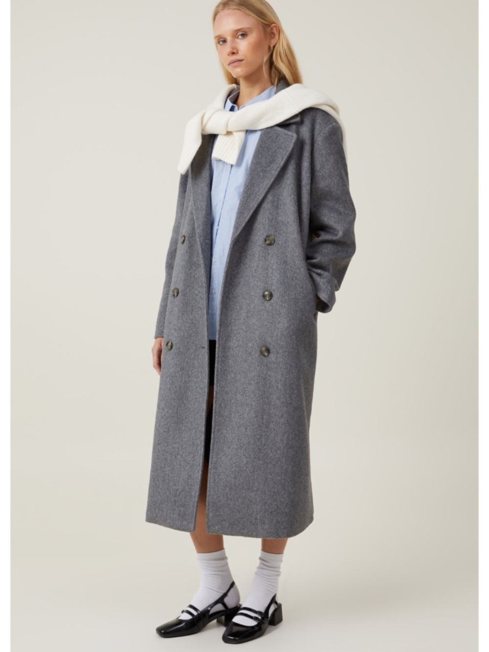 Cotton on grey coat size small